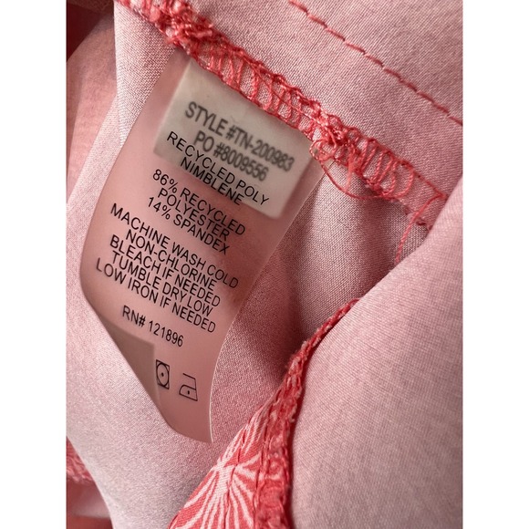 Title Nine Dress Small Botanical Shirtdress Nimblene Zip Pocket TN-200983 Orange - Picture 11 of 16